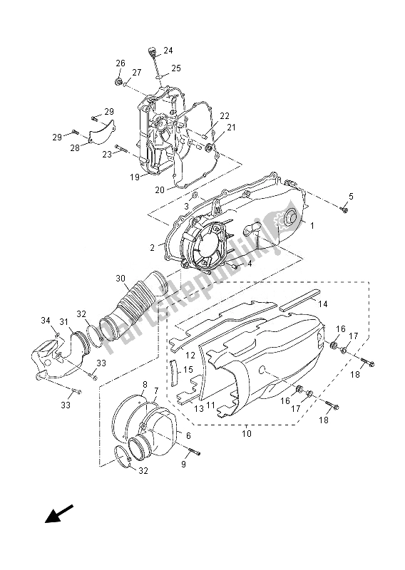 Tutte le parti per il Coperchio Del Carter 1 del Yamaha YP 125 RA 2013