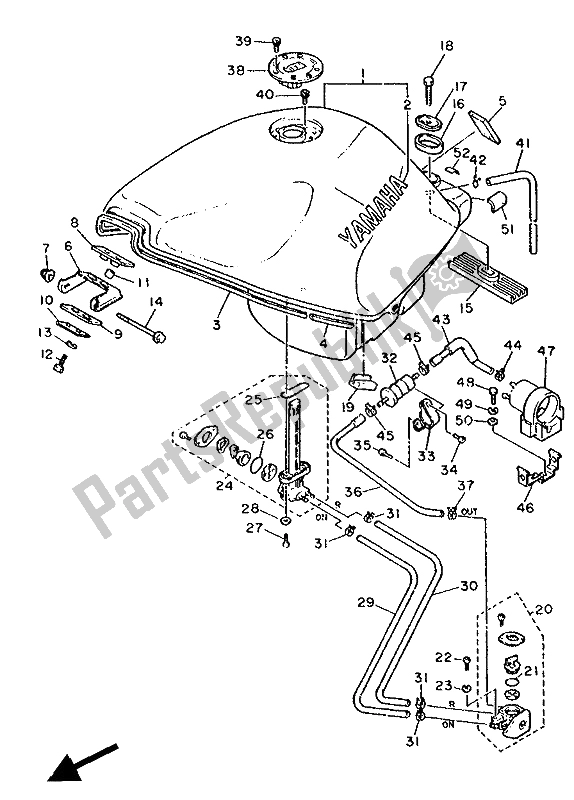 Toutes les pièces pour le Réservoir D'essence du Yamaha FZ 750R 1988