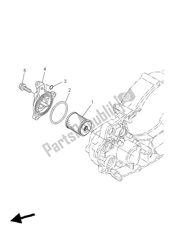 All parts for the Oil Cleaner of the Yamaha WR 250X 2009