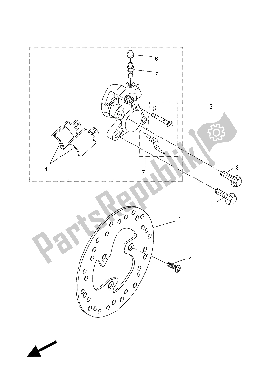 Tutte le parti per il Pinza Freno Anteriore del Yamaha YN 50F 2012