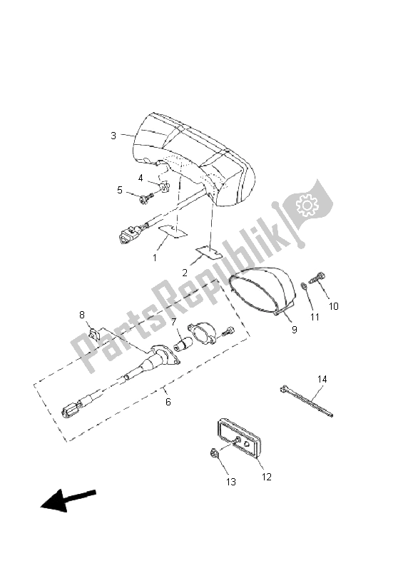 Wszystkie części do ? Wiat? A Tylne Yamaha MT 01 1670 2008
