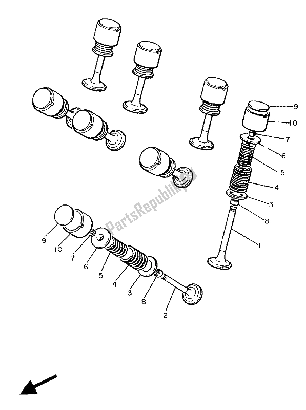 Tutte le parti per il Valvola del Yamaha FJ 1200A 1991