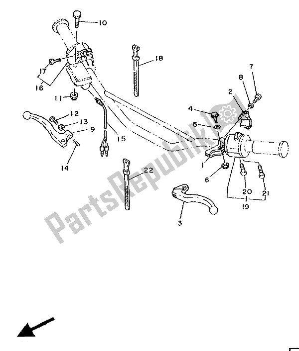 Tutte le parti per il Impugnatura Interruttore E Leva del Yamaha XT 350 1991