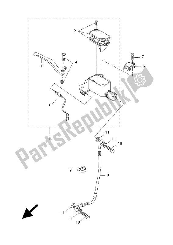 All parts for the Front Master Cylinder of the Yamaha CW 50N BWS 2005