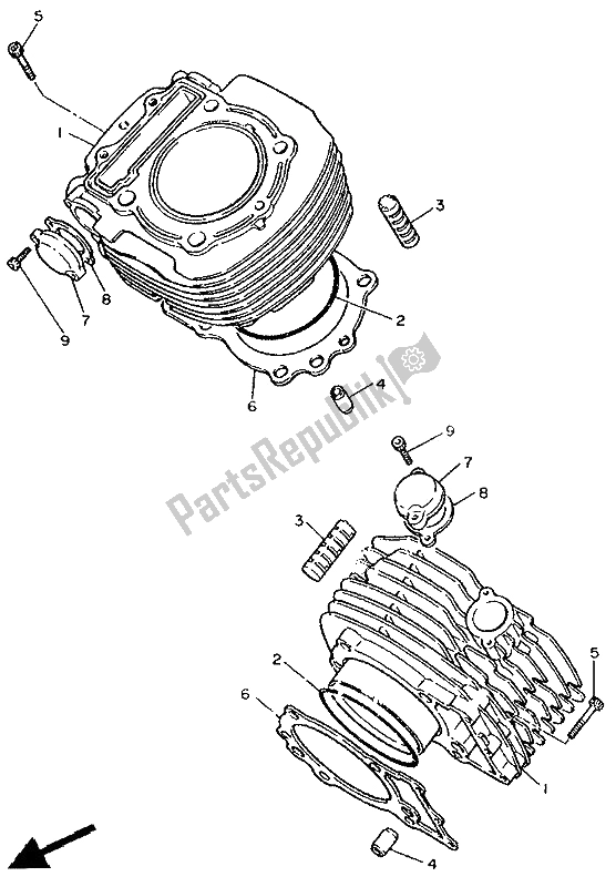 Toutes les pièces pour le Cylindre du Yamaha XV 1100 Virago 1991