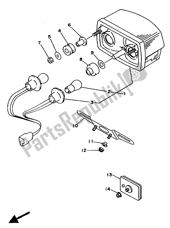 Todas las partes para Luz De La Cola de Yamaha TDM 850 1991