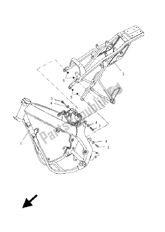 Tutte le parti per il Telaio del Yamaha DT 50R SM 2010