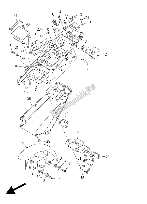 Toutes les pièces pour le Aile du Yamaha YZF R6 600 2005