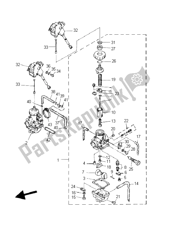 Wszystkie części do Ga? Nik Yamaha YFZ 350 Banshee 2002