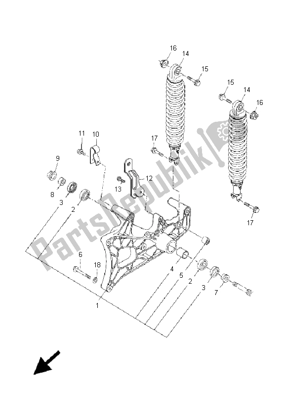 Wszystkie części do Tylne Rami? I Zawieszenie Yamaha YP 125R X MAX 2006