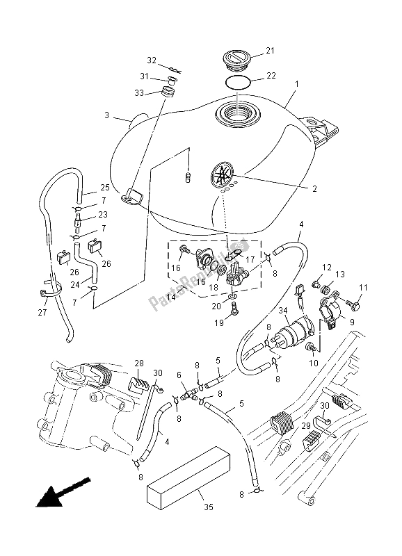Todas las partes para Depósito De Combustible de Yamaha TZ 250 2000