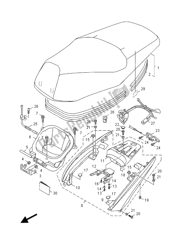 Wszystkie części do Siedzenie Yamaha HW 125 2012