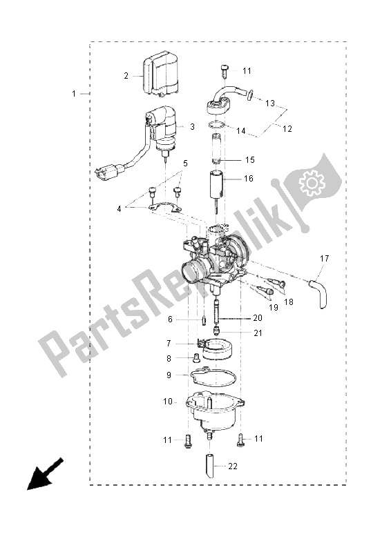 Todas las partes para Carburador de Yamaha YQ 50L Aerox Race Replica 2009