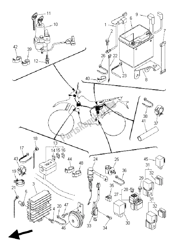 Todas las partes para Eléctrico 2 de Yamaha WR 250X 2008