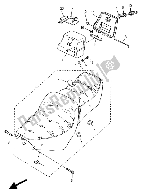 Tutte le parti per il Posto A Sedere del Yamaha XV 1100 Virago 1995