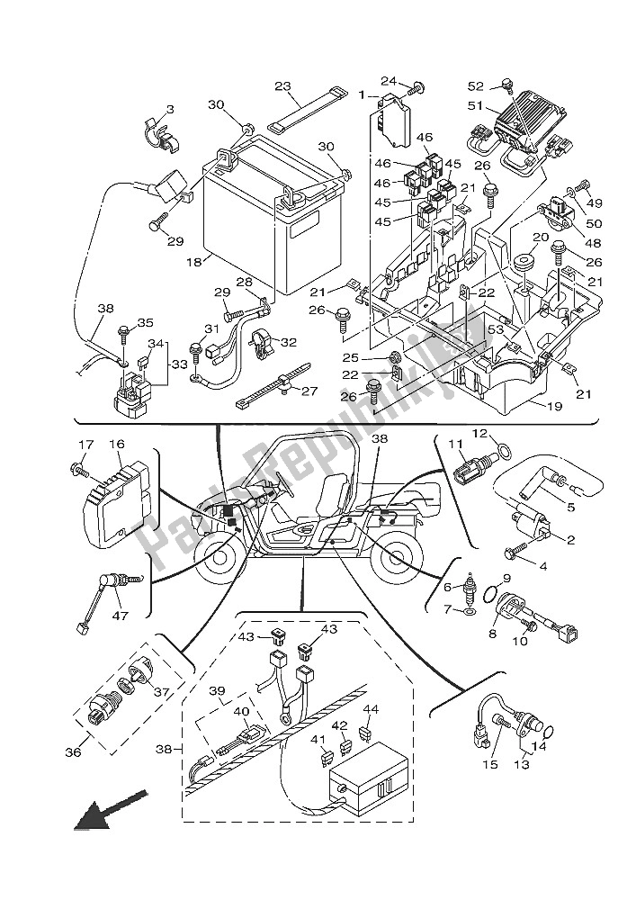 Todas las partes para Eléctrico 1 de Yamaha YXM 700E 2016