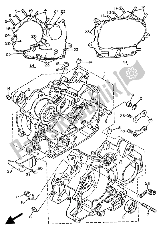 Todas as partes de Bloco Do Motor do Yamaha XV 535 Virago 1993