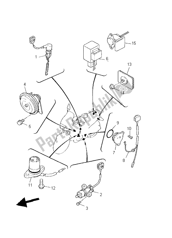 All parts for the Electrical 2 of the Yamaha XJ 600S Diversion 2002