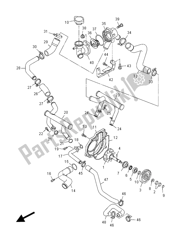 Todas las partes para Bomba De Agua de Yamaha VMX 17 1700 2012