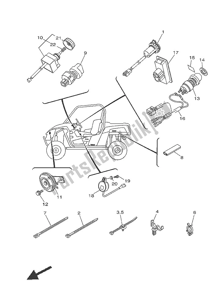 Todas as partes de Elétrica 2 do Yamaha YXE 700E Yamaha Black 2016