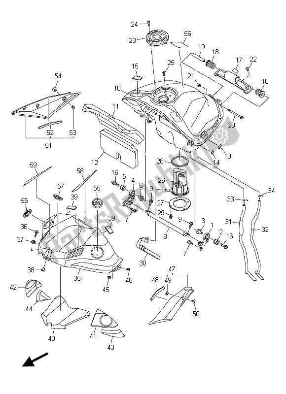 Todas las partes para Depósito De Combustible de Yamaha YZF R1M 1000 2015