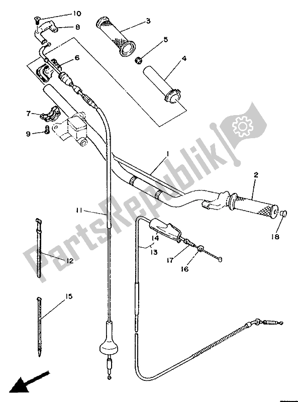 Todas las partes para Manija De Dirección Y Cable de Yamaha TY 250R 1991