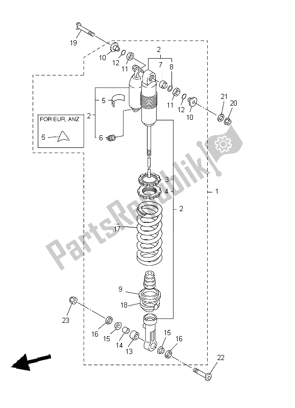 Todas las partes para Suspensión Trasera de Yamaha WR 450F 2007