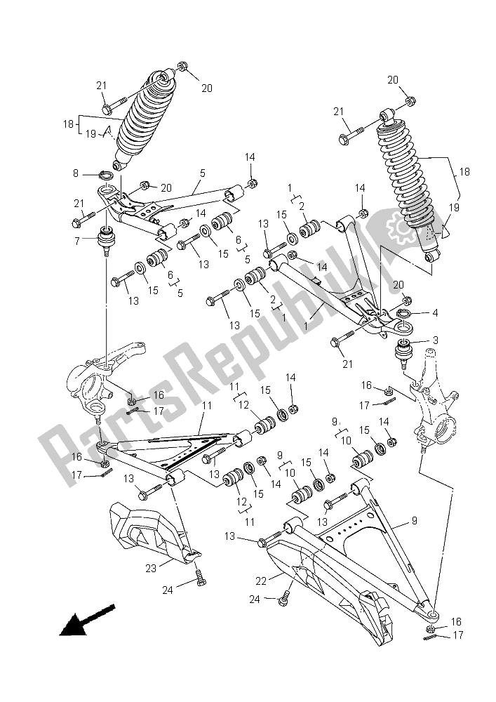 Wszystkie części do Przednie Zawieszenie I Ko? O Yamaha YXM 700 ES Viking 2015