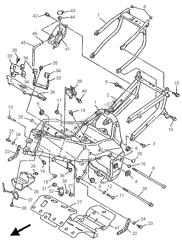 Toutes les pièces pour le Cadre du Yamaha YZF 750 SP 1995