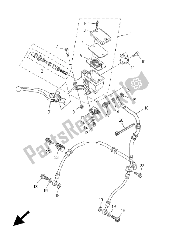 Wszystkie części do Przedni Cylinder G?ówny Yamaha TDM 900 2005