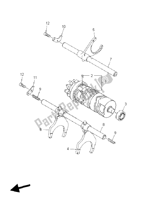 All parts for the Shift Cam & Fork of the Yamaha FZ1 SA Fazer 1000 2009