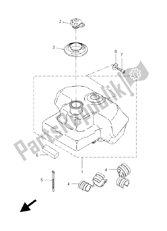 Todas las partes para Tanque De Aceite de Yamaha CW 50 2008