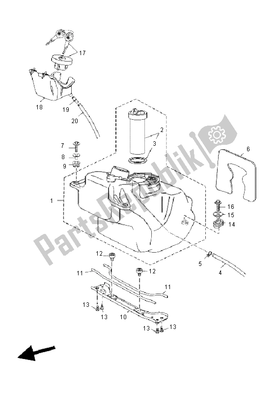 Todas as partes de Tanque De Combustível do Yamaha YP 125 RA X MAX 2011