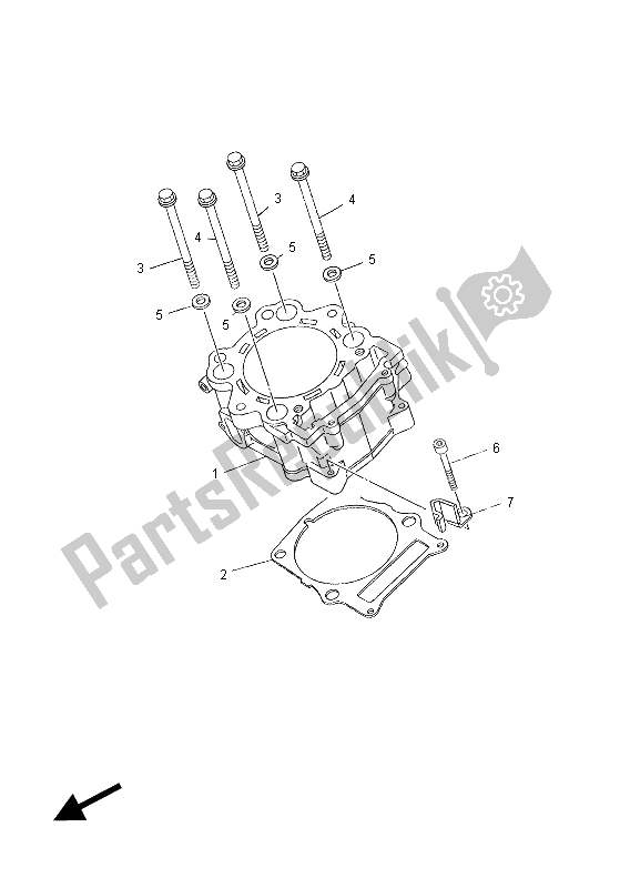 All parts for the Cylinder of the Yamaha XT 660Z Tenere 2012
