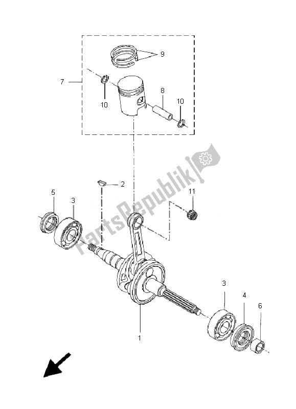 Todas las partes para Cigüeñal Y Pistón de Yamaha CW 50L BWS 2007