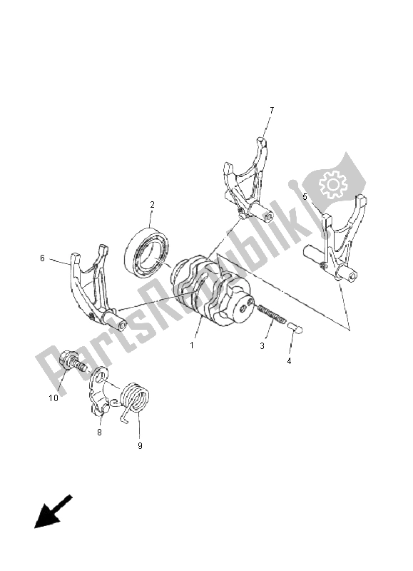 Tutte le parti per il Camma Cambio E Forcella del Yamaha WR 250F 2001