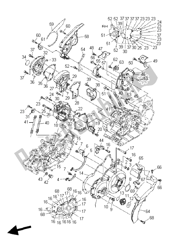 Todas las partes para Tapa Del Cárter 1 de Yamaha MT 01 5 YU4 1670 2006