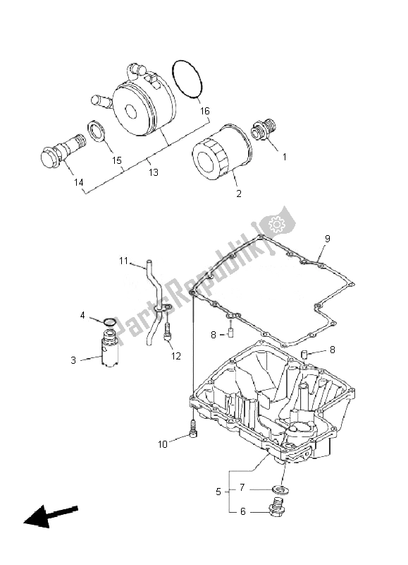 Tutte le parti per il Filtro Olio del Yamaha FZ1 N Fazer 1000 2010