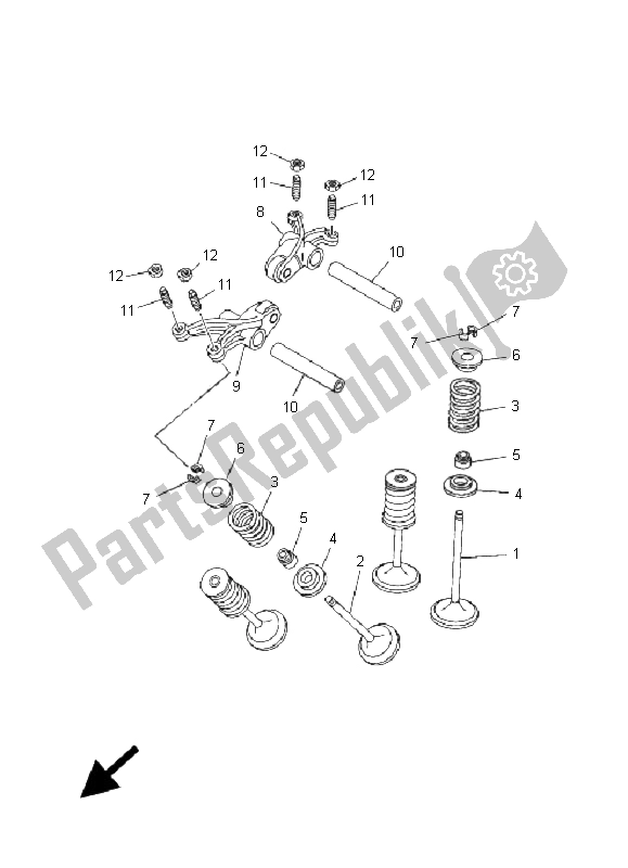 All parts for the Valve of the Yamaha YFM 550 FGP Grizzly FI EPS 4X4 2009