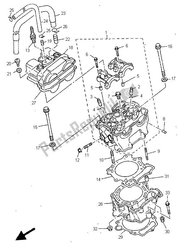 Wszystkie części do Cylinder Yamaha WR 400F 1998