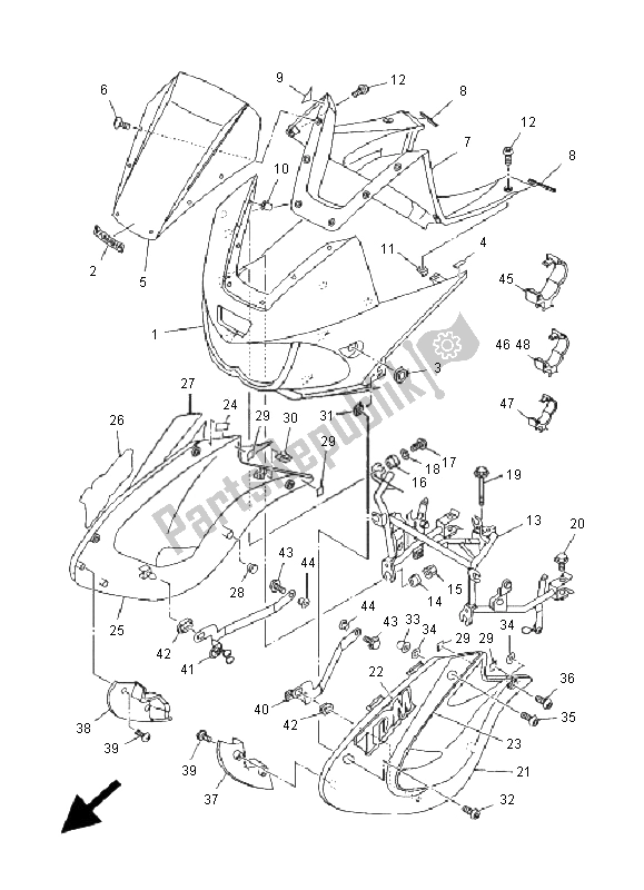 Tutte le parti per il Cowling 1 del Yamaha TDM 850 2001