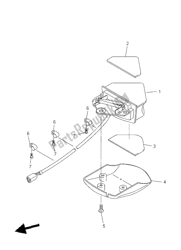 All parts for the Taillight of the Yamaha WR 450F 2009