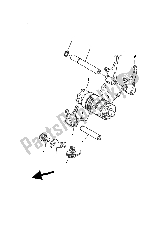 Toutes les pièces pour le Came Et Fourchette De Changement De Vitesse du Yamaha YFS 200 Blaster 2001