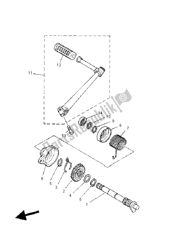 Toutes les pièces pour le Entrée du Yamaha PW 80 2011