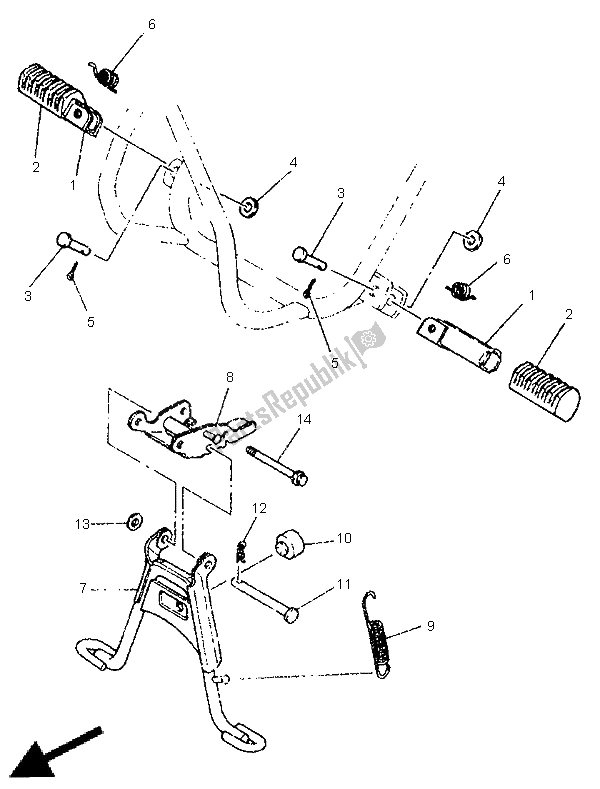 Tutte le parti per il Stand E Poggiapiedi del Yamaha PW 50 1999