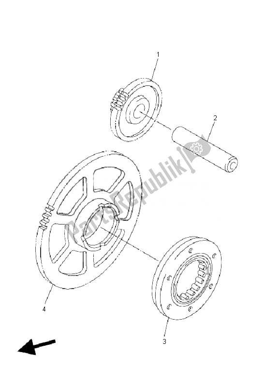 All parts for the Starter of the Yamaha FZ6 SHG Fazer 600 2007