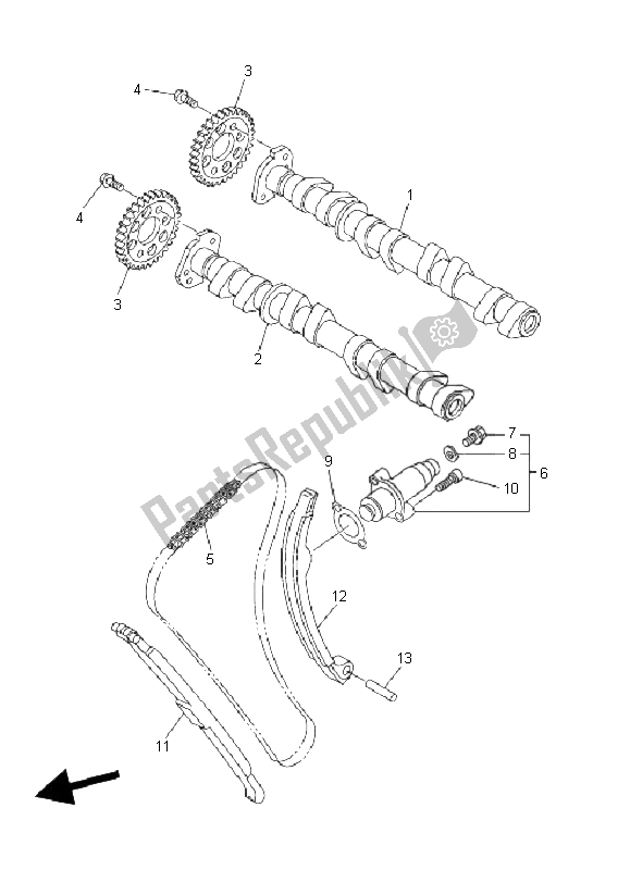 Toutes les pièces pour le Arbre à Cames Et Chaîne du Yamaha FZ6 N Fazer 600 2006