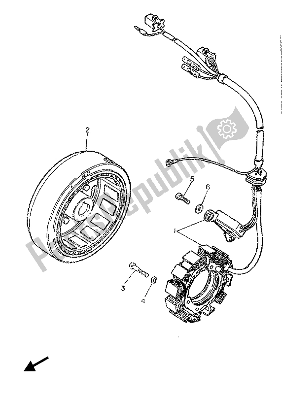 Wszystkie części do Generator Yamaha SRX 600 1987