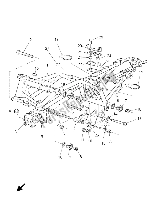 Todas las partes para Marco de Yamaha BT 1100 Bulldog 2005