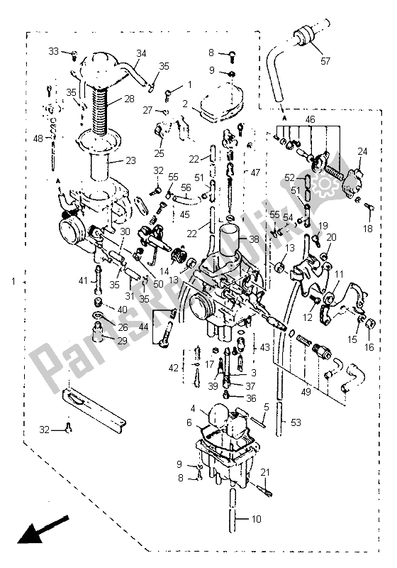 All parts for the Carburetor of the Yamaha XTZ 660 Tenere 1996